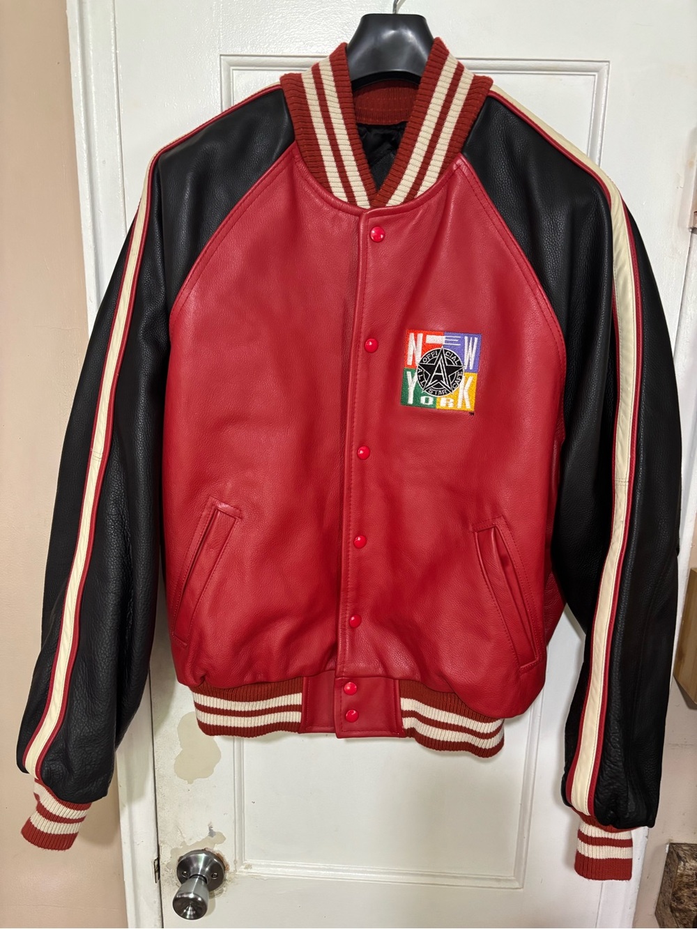 NEW YORK ALL STAR CAFE LEATHER JACKET MENS.
